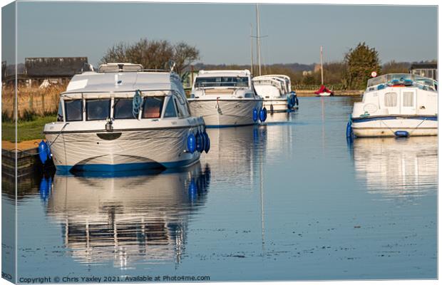 Early morning in Thurne Dyke, Norfolk Broads Canvas Print by Chris Yaxley