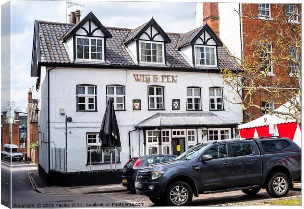 Wig & Pen pub in the city of Norwich, Norfolk Canvas Print by Chris Yaxley