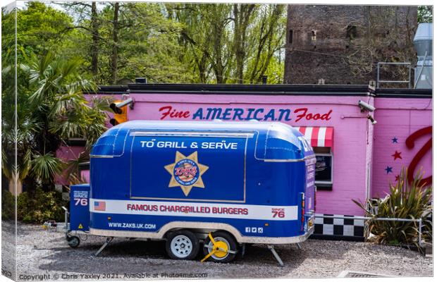 Zaks burger van and American diner, Norwich Canvas Print by Chris Yaxley