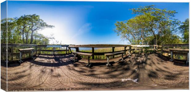 360 degree panorama across Filby Broad from the pu Canvas Print by Chris Yaxley