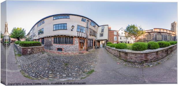 360 degree panorama of Tombland Alley, Norwich Canvas Print by Chris Yaxley