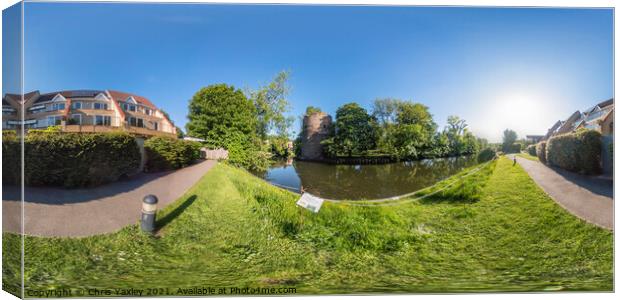 360 degree panorama captured from the bank of the  Canvas Print by Chris Yaxley