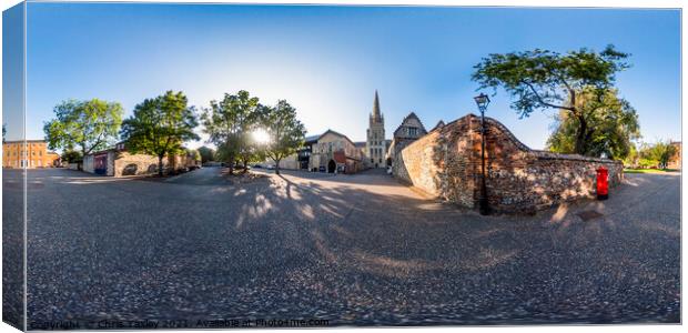 360 degree panorama of Cathedral Close, Norwich Canvas Print by Chris Yaxley