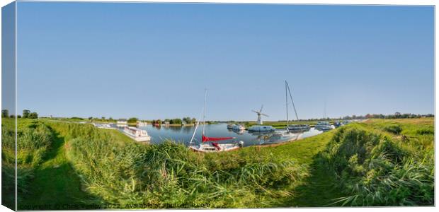 360 panorama of Thurne Dyke Canvas Print by Chris Yaxley