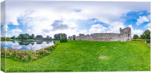 360 panorama of Baconsthorpe Castle, Norfolk Canvas Print by Chris Yaxley