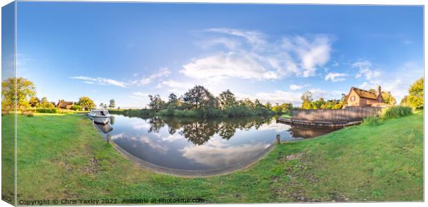 360 panorama from the bank of the River Ant, Irstead Shoals Canvas Print by Chris Yaxley