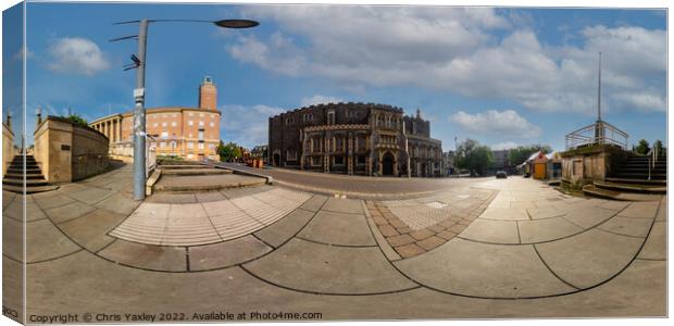 360 panorama captured in the Memorial Garden in the city of Norwich Canvas Print by Chris Yaxley