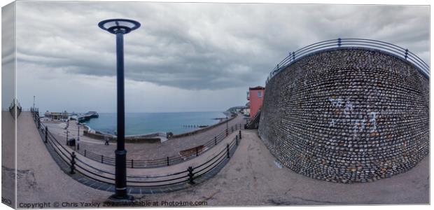 360 panorama of Cromer promenade and seafront, Norfolk Canvas Print by Chris Yaxley