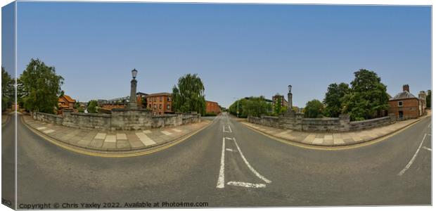 360 panorama captured from White Friar’s Bridge, Norwich Canvas Print by Chris Yaxley