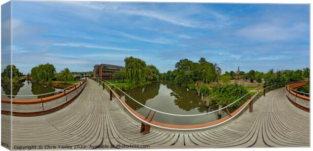 360 panorama captured from the John Jarrold Bridge, Norwich Canvas Print by Chris Yaxley