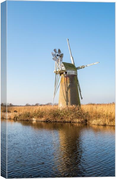Norfolk drainage mill, How Hill Canvas Print by Chris Yaxley