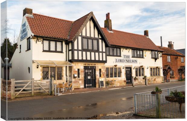 The Lord Nelson pub in Reedham, Norfolk  Canvas Print by Chris Yaxley