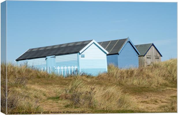 Hunstanton beach huts, Norfolk coast Canvas Print by Chris Yaxley