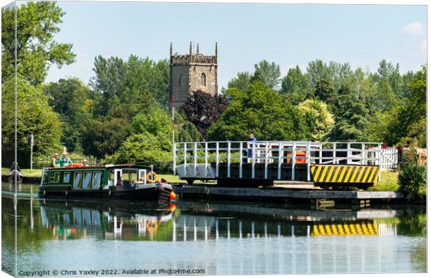 Narrow boat on the Gloucester Sharpness Canal, Gloucestershire Canvas Print by Chris Yaxley