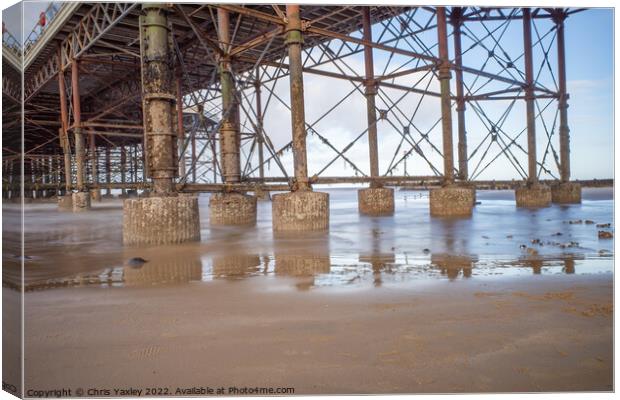 Long exposure captured near Cromer pier, North Norfolk Canvas Print by Chris Yaxley