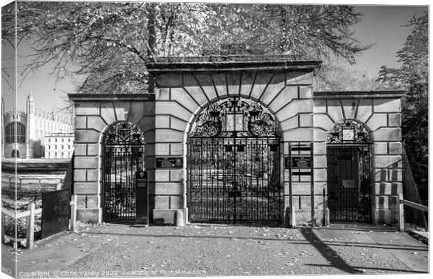 The entrance Kings College in the city of Cambridge Canvas Print by Chris Yaxley