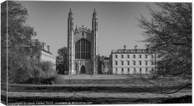 King’s College in the city of Cambridge Canvas Print by Chris Yaxley