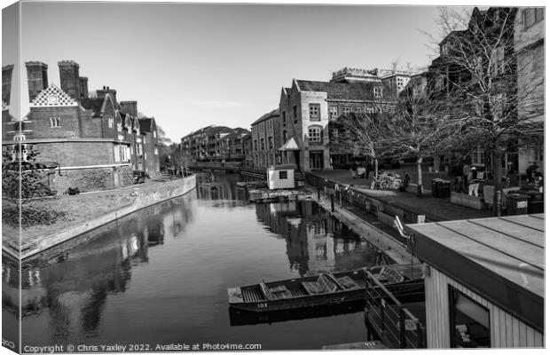 View down the River Cam in the city of Cambridge Canvas Print by Chris Yaxley