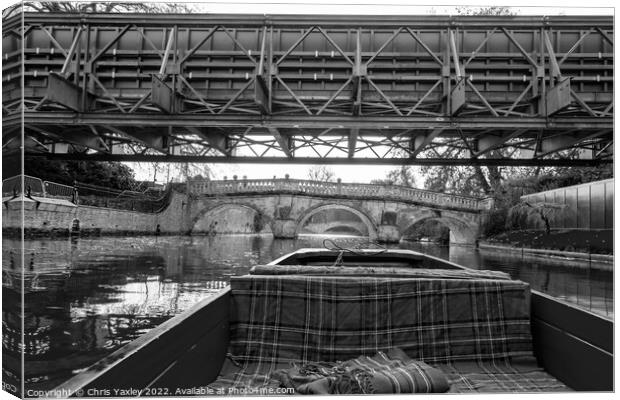 Clare Bridge over the River Cam on the city of Cambridge Canvas Print by Chris Yaxley