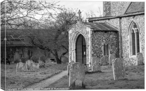 Entrance to an old and historic church in rural Norfolk Canvas Print by Chris Yaxley