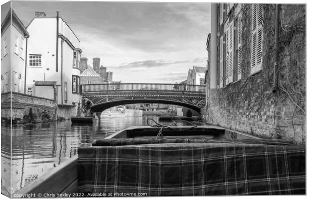 Punting along the River Cam in Cambridge Canvas Print by Chris Yaxley