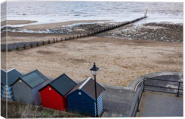 Beach huts on the prom Canvas Print by Chris Yaxley