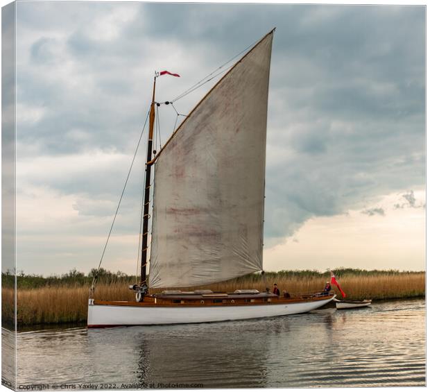Norfolk Wherry “Olive” Canvas Print by Chris Yaxley
