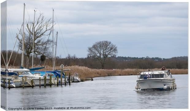 Touring the River Bure, Norfolk Broads Canvas Print by Chris Yaxley