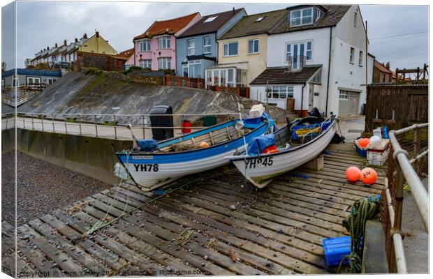 Fishing boats on the Norfolk coast Canvas Print by Chris Yaxley