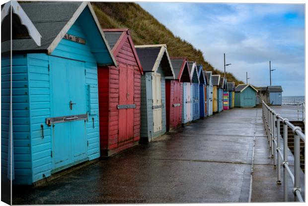 Seaside beach huts, North Norfolk coast Canvas Print by Chris Yaxley