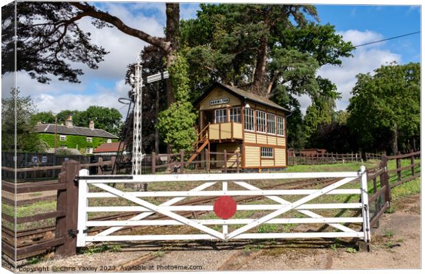 Traditional wooden signal house on a rural railway line Canvas Print by Chris Yaxley