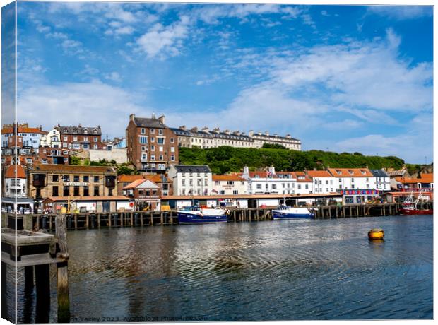 A sunny day in Whitby  Canvas Print by Chris Yaxley