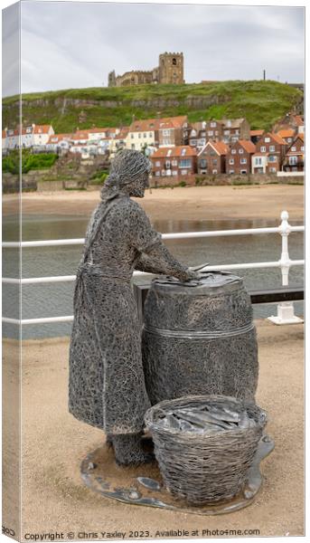 Herring Girl statue, Whitby Canvas Print by Chris Yaxley