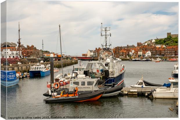 Whitby marina on the North Yorkshire coast Canvas Print by Chris Yaxley