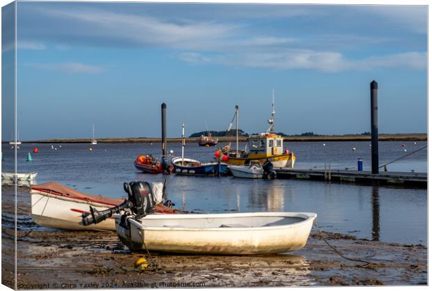 Low tide in Wells-next-the-sea  Canvas Print by Chris Yaxley