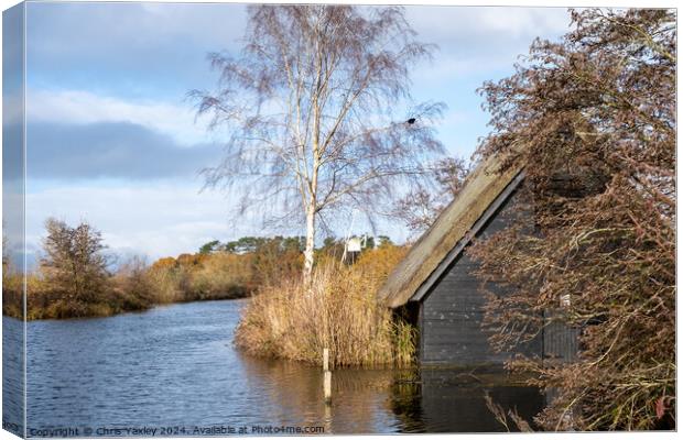 Traditional boat shed on the River Ant, How Hill Canvas Print by Chris Yaxley