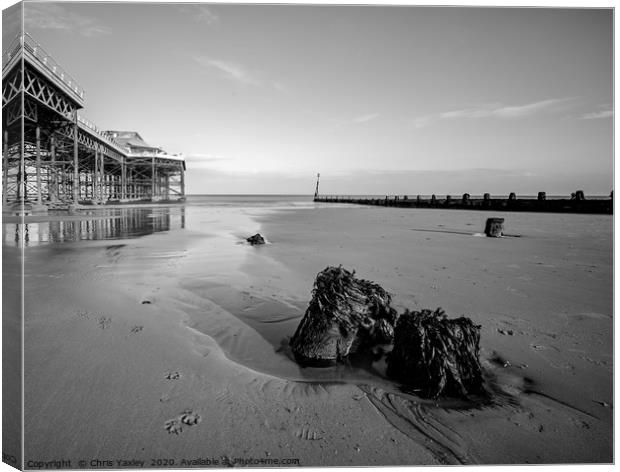 Cromer Beach on a calm winters day Canvas Print by Chris Yaxley