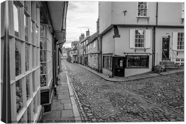 A view down Elm Hill, Norwich Canvas Print by Chris Yaxley