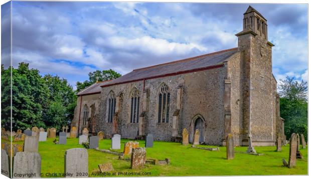 St Peter's Church in Smallburgh, Norfolk Canvas Print by Chris Yaxley