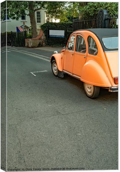 Classic Citroen 2CV car parked up in Norwich Canvas Print by Chris Yaxley