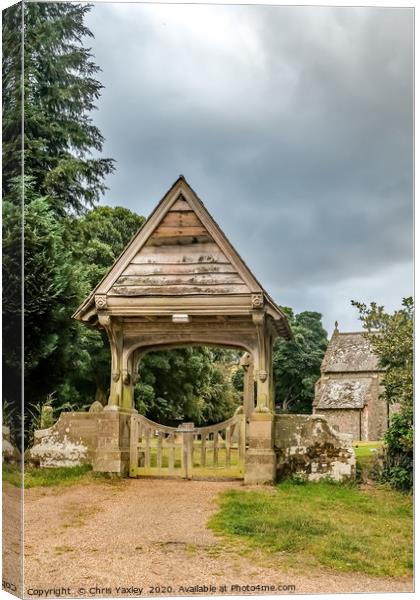 Lychgate entrance to St Benedict's Church, Horning Canvas Print by Chris Yaxley