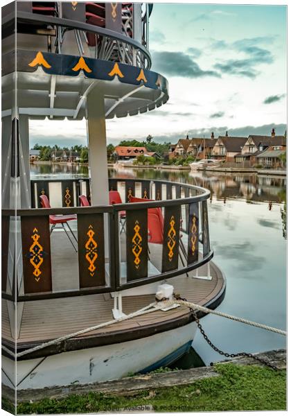 Southern Comfort paddle boat on the River Bure Canvas Print by Chris Yaxley