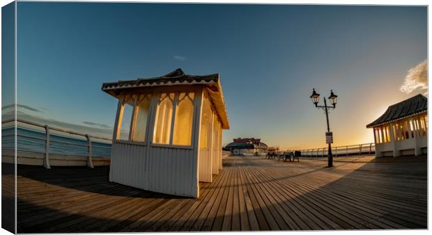 Fisheye view captured on the wooden boardwalk of C Canvas Print by Chris Yaxley