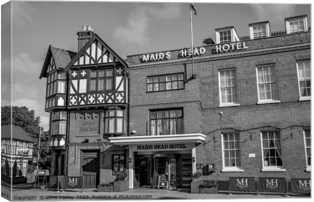 Maids Head Hotel, Norwich - The oldest hotel in th Canvas Print by Chris Yaxley