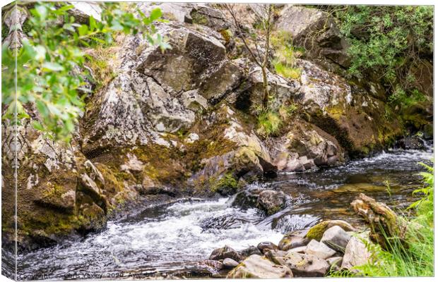 Ceunant Mawr, Llanberis water fall, North Wales.  Canvas Print by Chris Yaxley