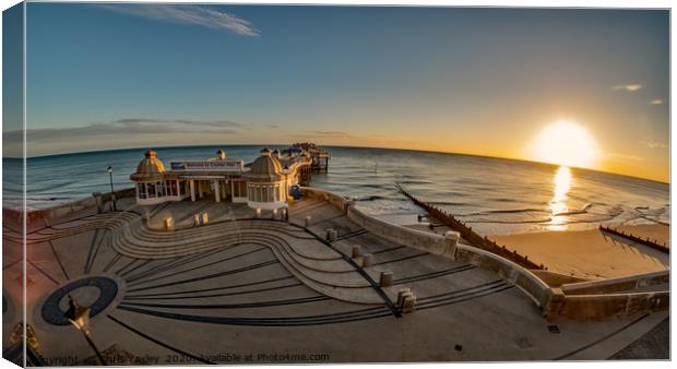 Fisheye view of Cromer pier at sunrise Canvas Print by Chris Yaxley