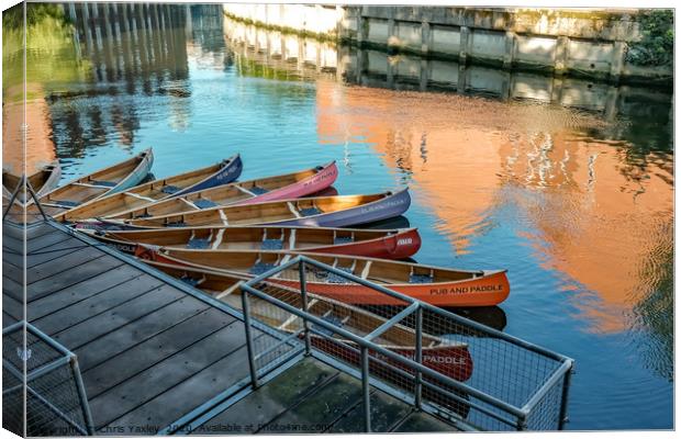 Pub & Paddle canoe hire on the River Wensum, Norwi Canvas Print by Chris Yaxley