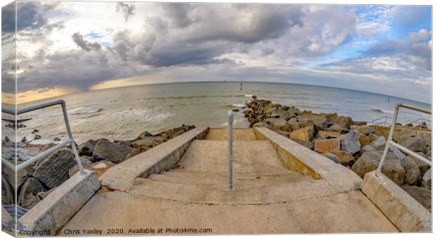 Fisheye view of the concrete steps leading down to Canvas Print by Chris Yaxley
