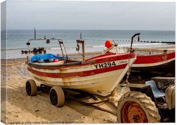 Crabbing in Cromer Canvas Print by Chris Yaxley