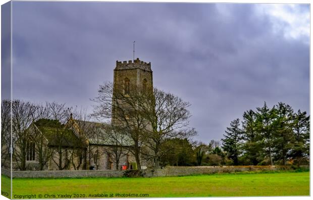 St Andrews Church, Bacton Canvas Print by Chris Yaxley